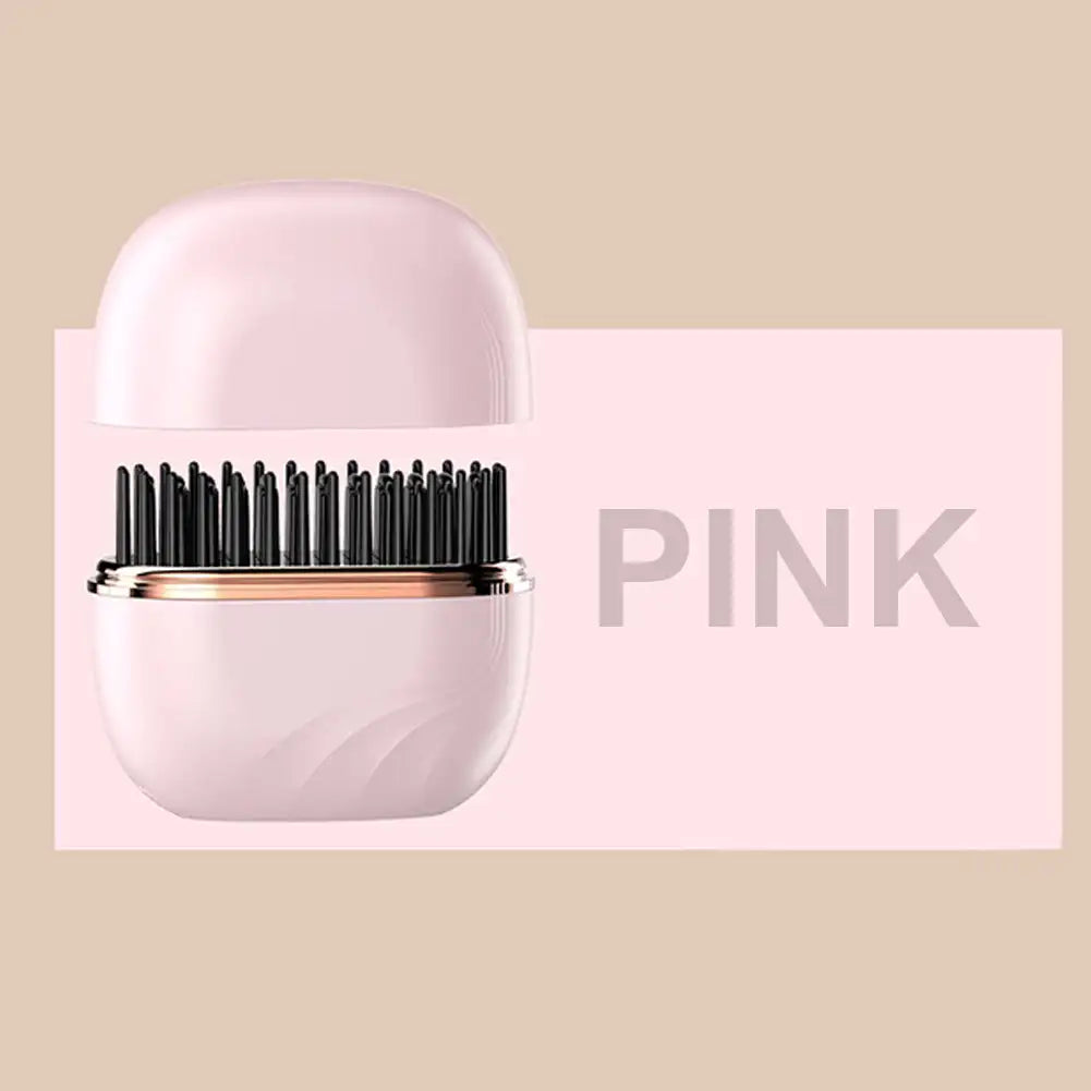 Mini Heated Hair Straightening Brush Portable • Fast Styling • Smooth Finish