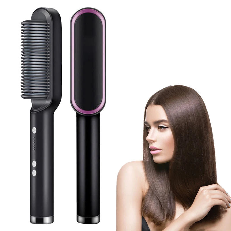 Electric Hair Straightening Brush Fast Heating • Smooth Finish • Easy Styling