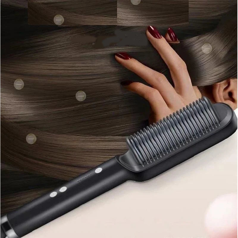 Electric Hair Straightening Brush Fast Heating • Smooth Finish • Easy Styling
