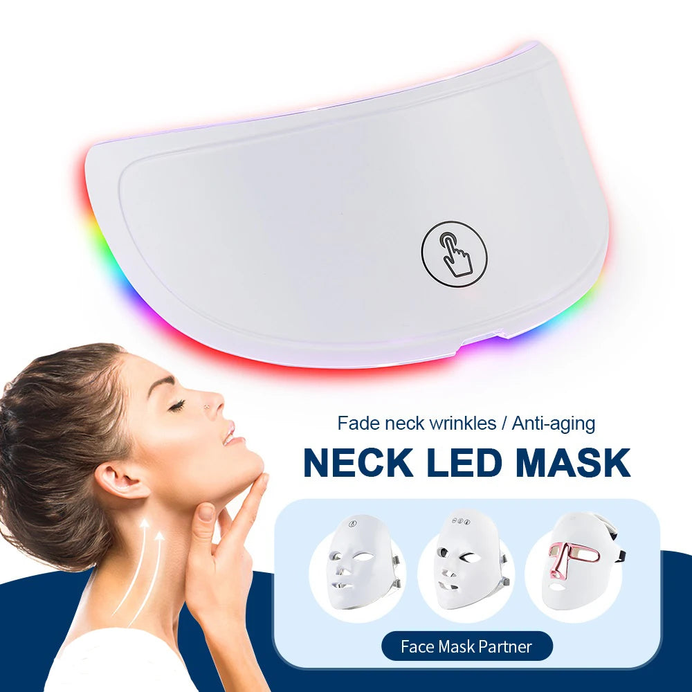 Wireless 7-Color LED Face & Neck Mask Light Therapy • Skin Care • At-Home Beauty Device