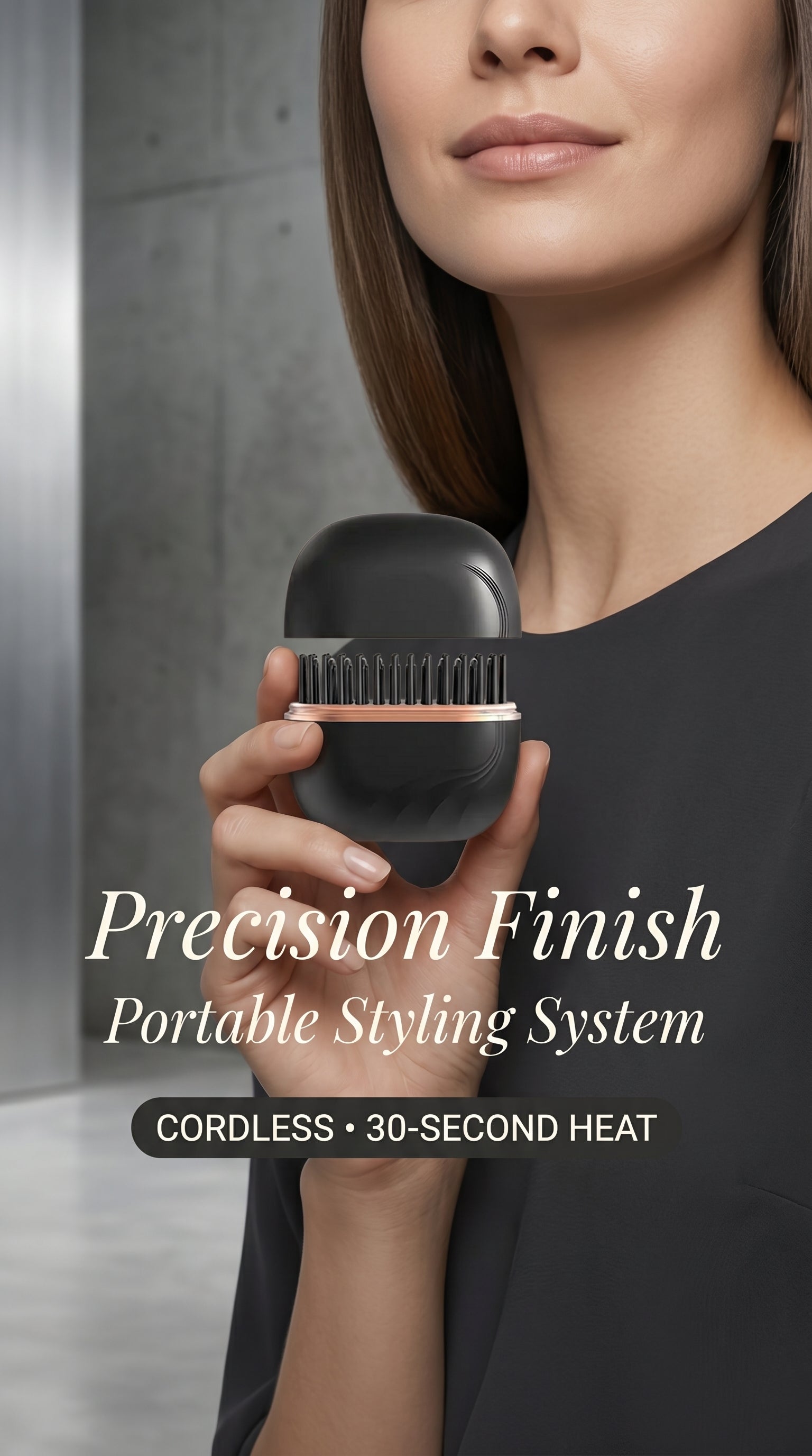 Mini Heated Hair Straightening Brush Portable • Fast Styling • Smooth Finish