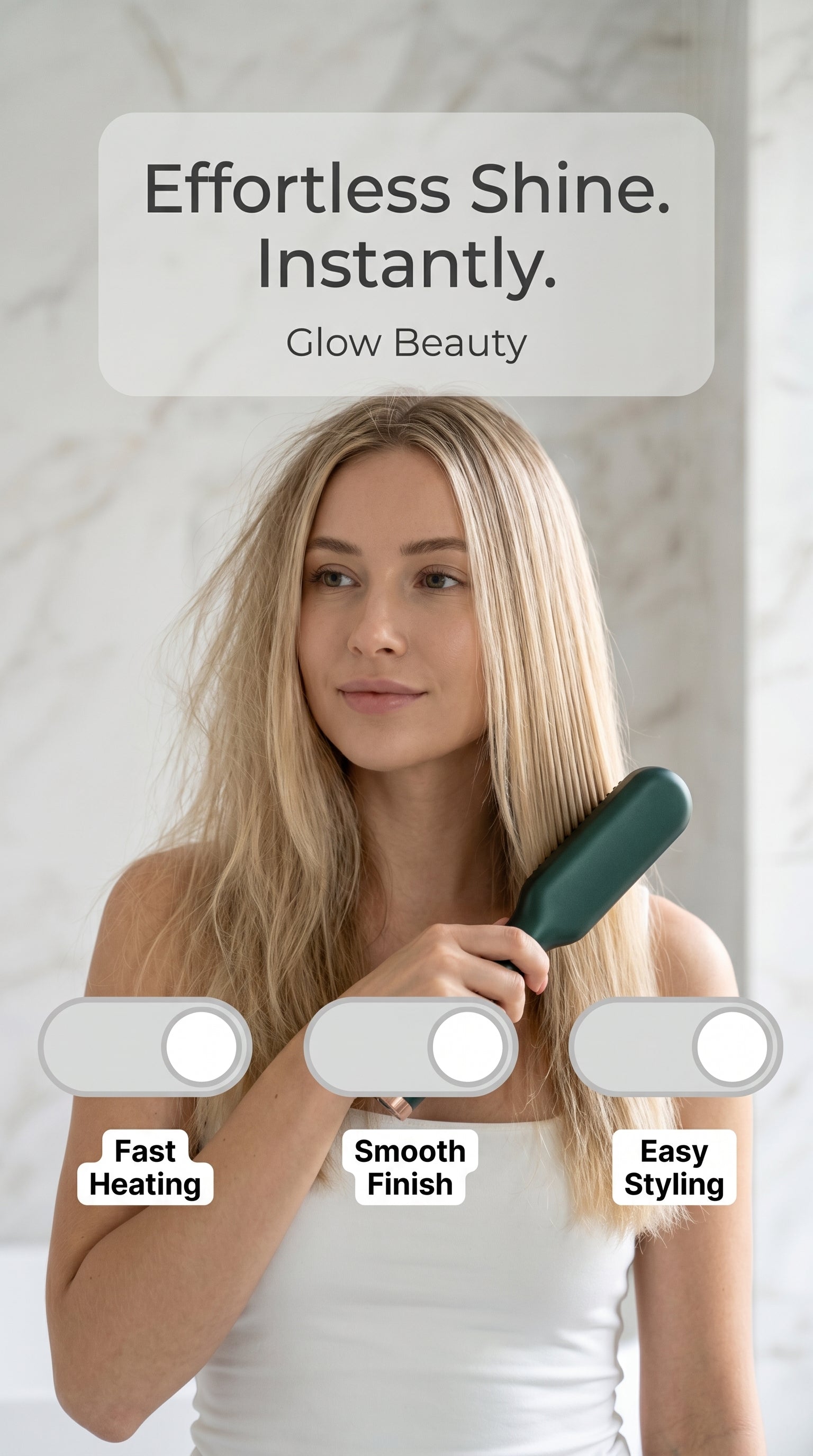 Electric Hair Straightening Brush Fast Heating • Smooth Finish • Easy Styling