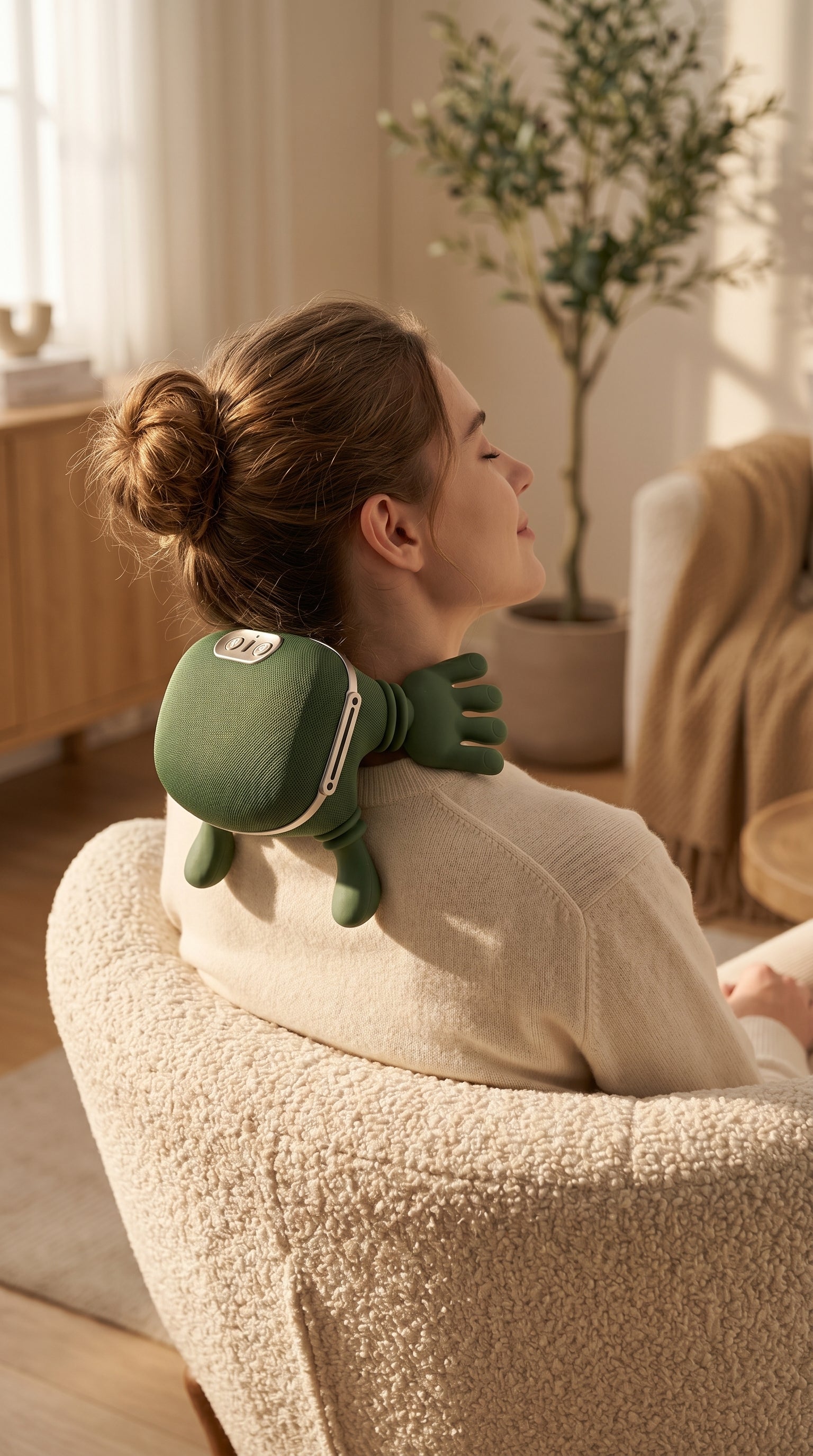 Neck Shoulder Massager Finger Pressure Shiatsu Neck Back and Shoulder Massager Electric Kneading Neck Deep Massage Muscle Relax